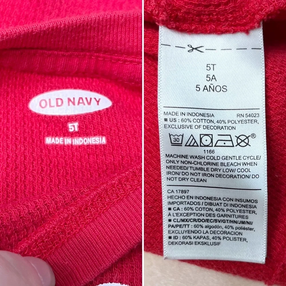 old navy | happy camper waffle knit thermal raglan tee red 5t